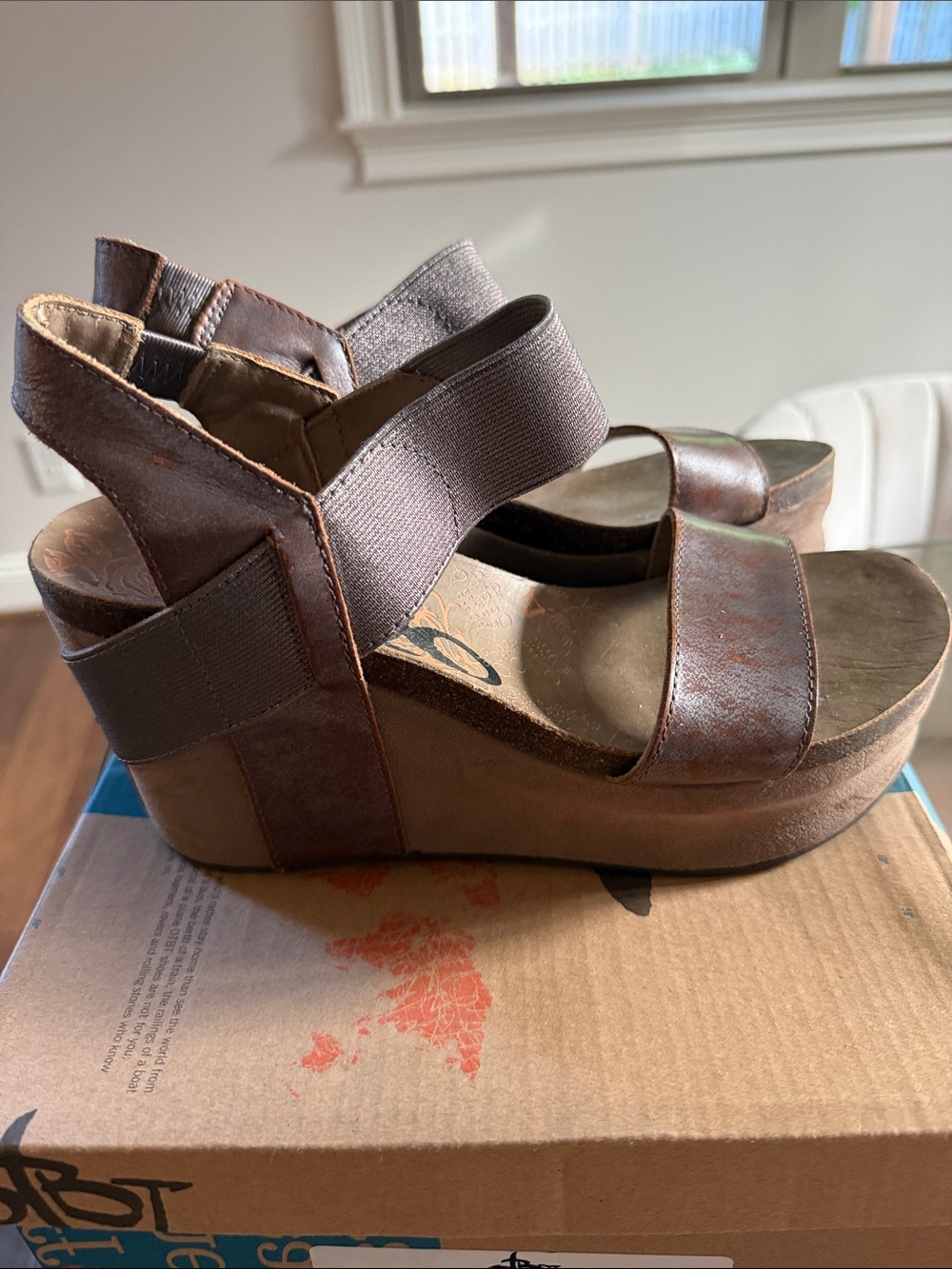 OTBT Wedge Sandals in Pewter Metallic - Picture 2 of 4